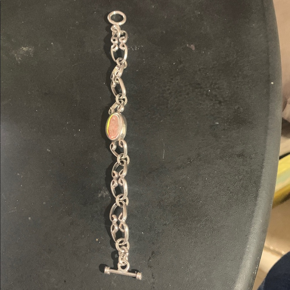 925 Silver Heart Vinelink ENGRAVEABLE SIGNET bracelet - Picture 2 of 3